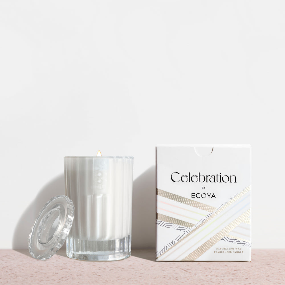 Ecoya White Musk & Warm Vanilla Mini Celebration Candle Scented