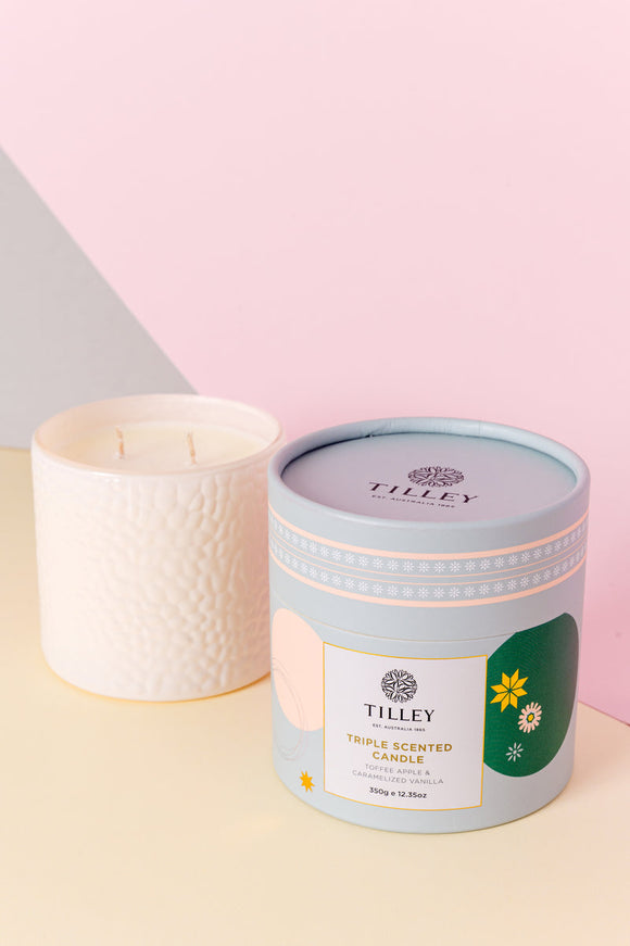 Tilley - Limited Edition Triple Scented Toffee Apple & Caramelized Vanilla Soy Candle 350g