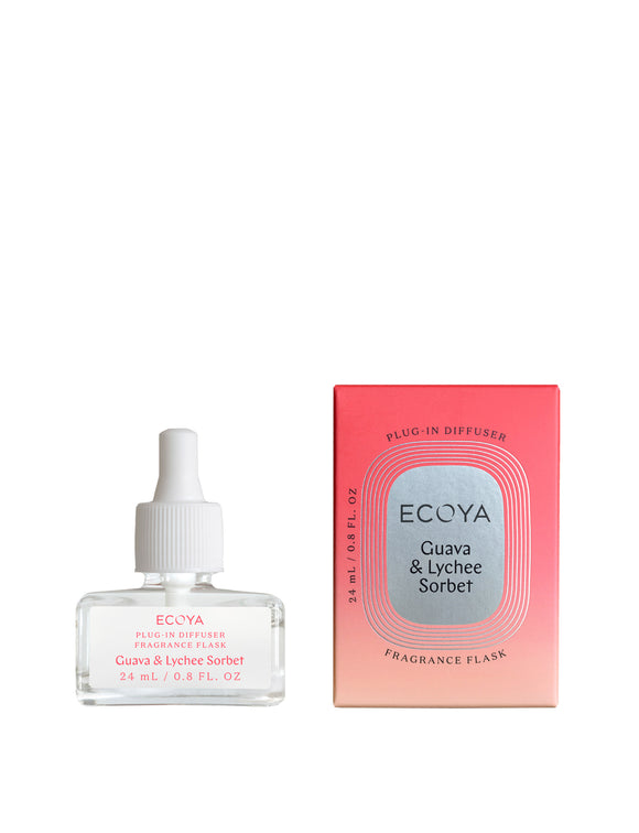 Ecoya - Plug-In Diffuser - Fragrance Flask - Guava & Lychee Sorbet