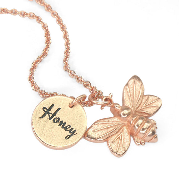Little Taonga - Honey Bee Necklace - Rose Gold