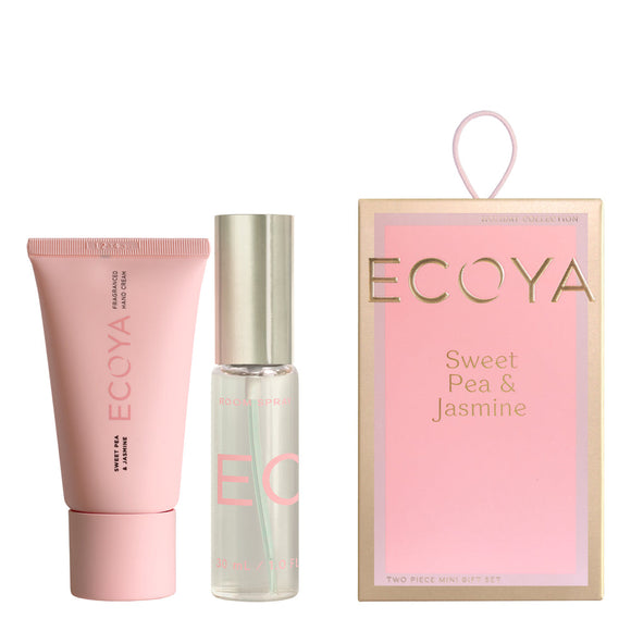 Ecoya - Sweet Pea & Jasmine Two Piece Mini Gift Set Holiday Collection