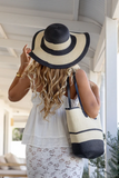 Tote Bag and Hat Set - Cannes Black Natural