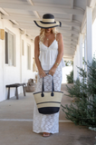 Tote Bag and Hat Set - Cannes Black Natural