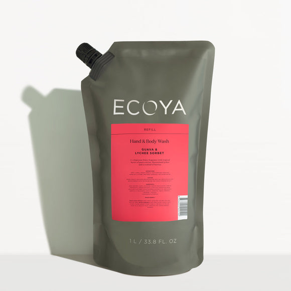 Ecoya - Refill for Hand & Body Wash - Guava & Lychee Sorbet