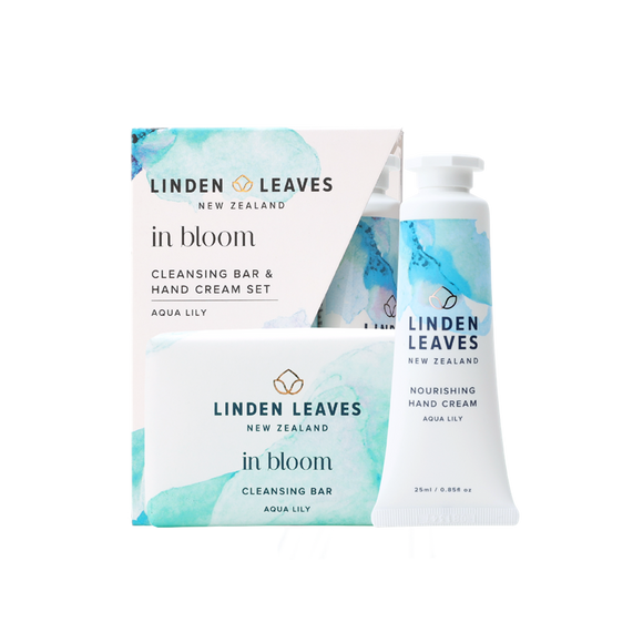 Linden Leaves - Aqua Lily Hand Cream and Cleansing Bar Set