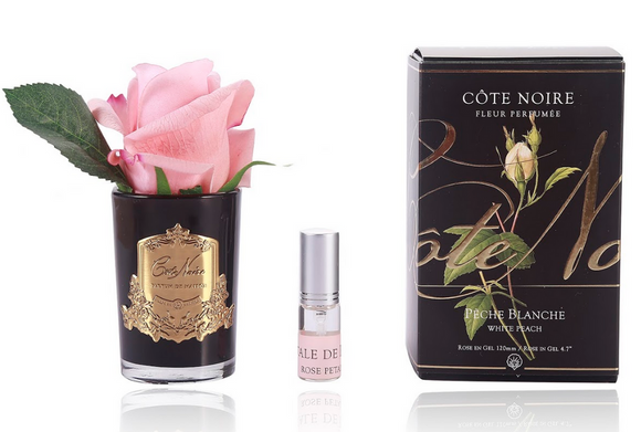 Cote Noire Perfumed Natural Touch Rose Bud - Black - White Peach