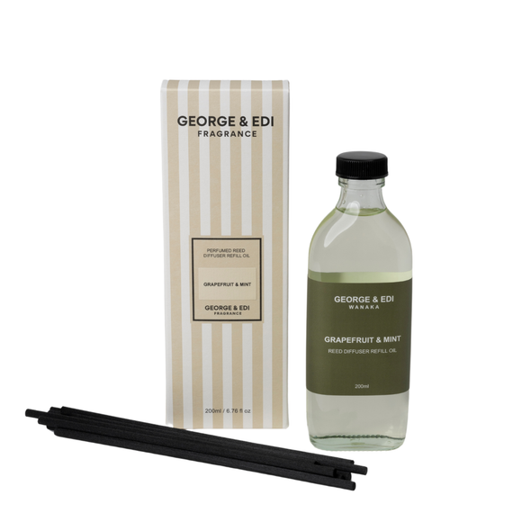 George & Edi Diffuser Set - Grapefruit & Mint Refill 200ml