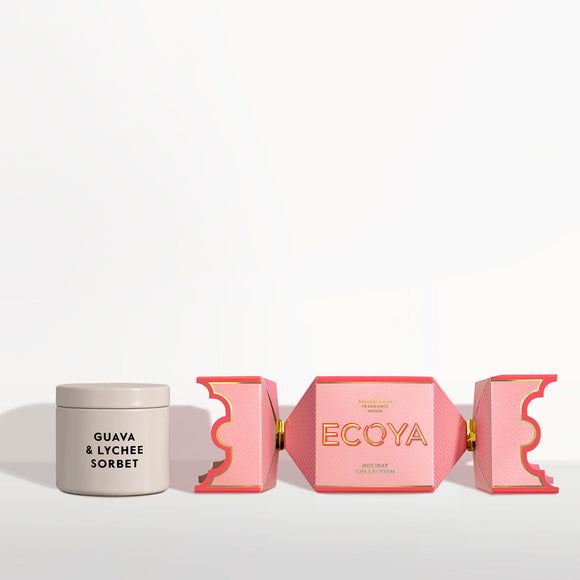 Ecoya - Guava & Lychee Sorbet Tin Candle Bon Bon Holiday Collection